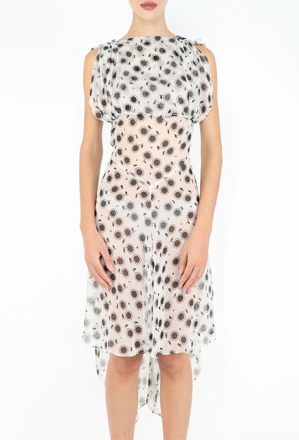 Alaïa Rare S/S 2003 Daisy Print Chiffon Dress - 3