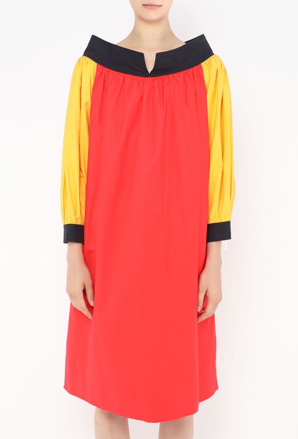 Saint Laurent S/S 1980 Poplin Colorblock Dress - 5 Saint Laurent S/S 1980 Poplin Colorblock Dress - 5