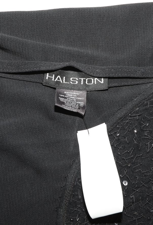 Halston RARE Vintage Beaded Open-Back Gown - 6