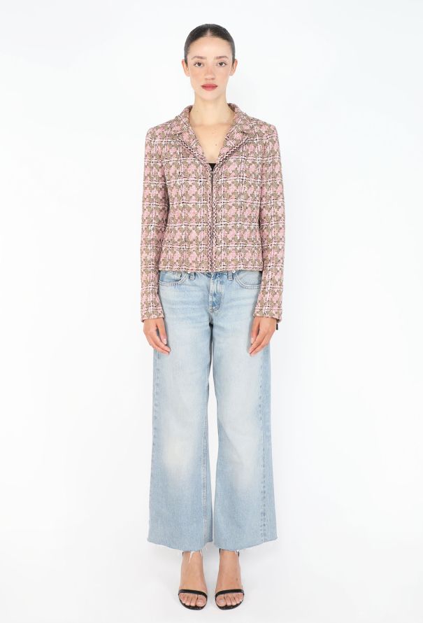 Chanel Bicolor Checkered Tweed Jacket - 2