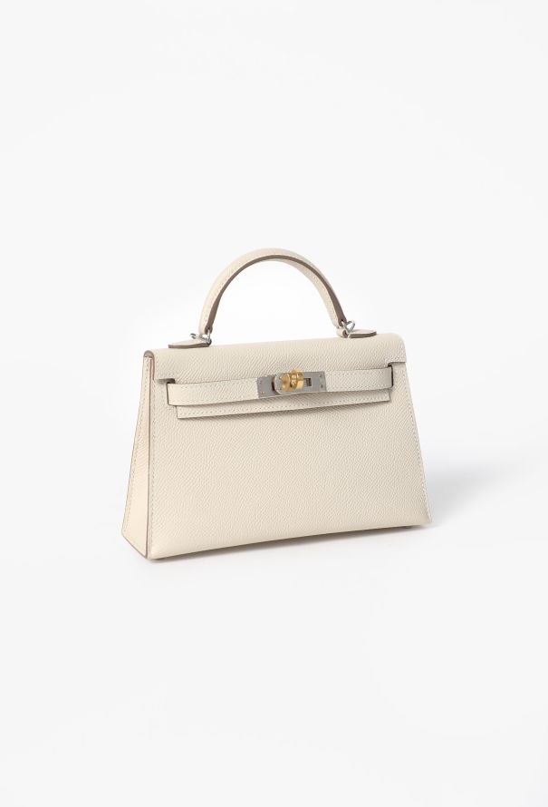 Hermès Craie Epsom Mini Kelly II Sellier Electrum - 5 Hermès Craie Epsom Mini Kelly II Sellier Electrum - 5