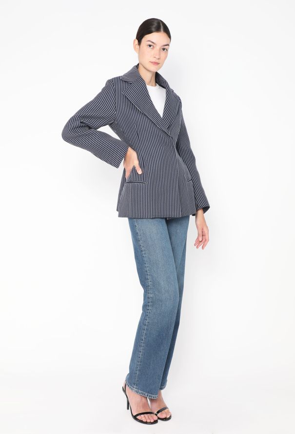 Céline Pinstripe Hourglass Blazer, Resort 2016 - 5