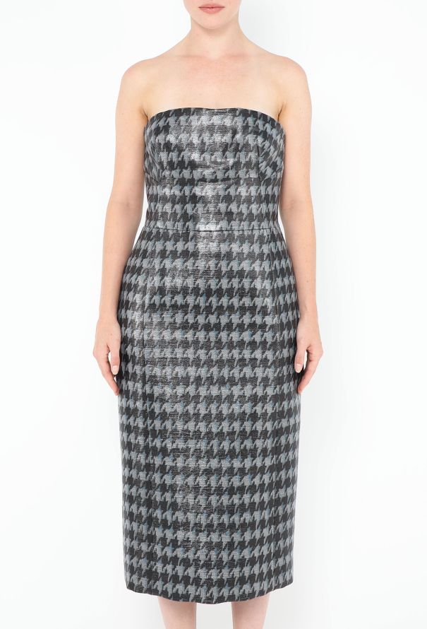 Dior Lamé Herringbone Bustier Dress - 2