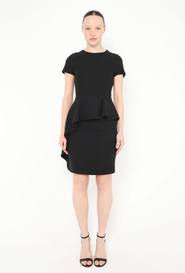 Dior Asymmetrical Ruffled Peplum Dress - 1