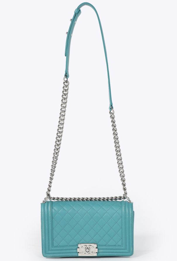 Chanel Turquoise Medium Boy Bag - 1