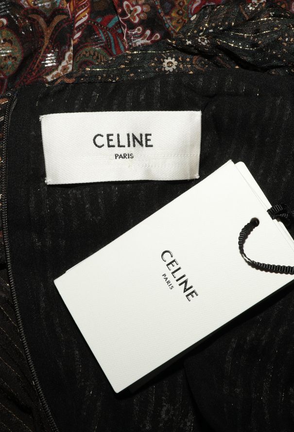 Céline F/W 2020 Ruffled Lamé Dress - 6