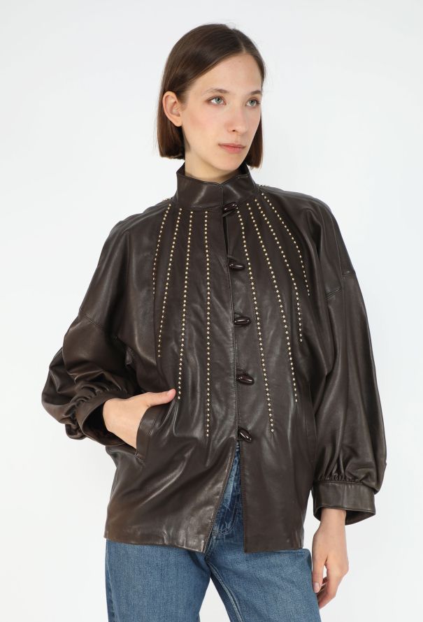 Saint Laurent COLLECTOR 1989 Studded Lambskin Bomber Jacket - 1