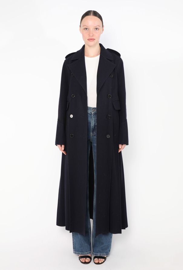 Valentino F/W 2016 Pleated Wool Coat - 1