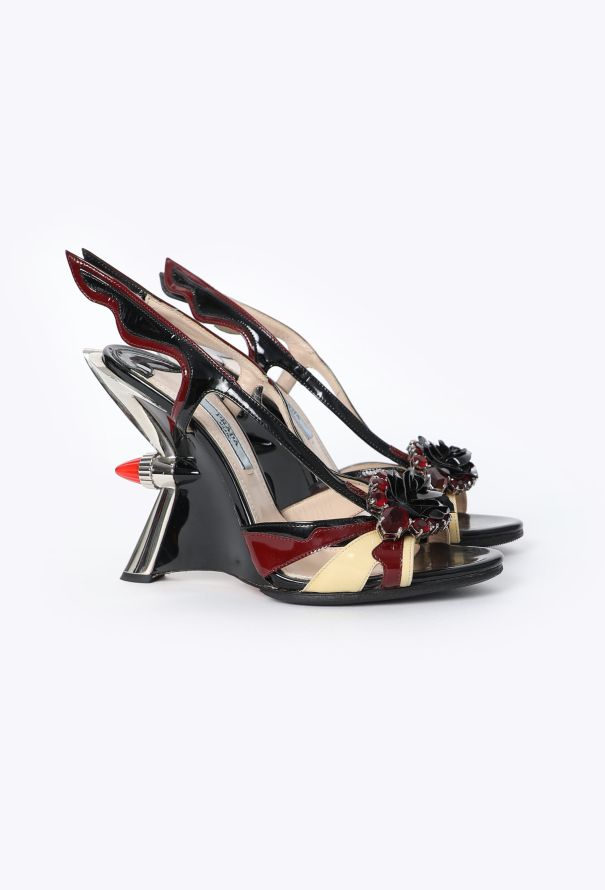 Prada Collector S/S 2012 Flame Wedge Sandals - 4