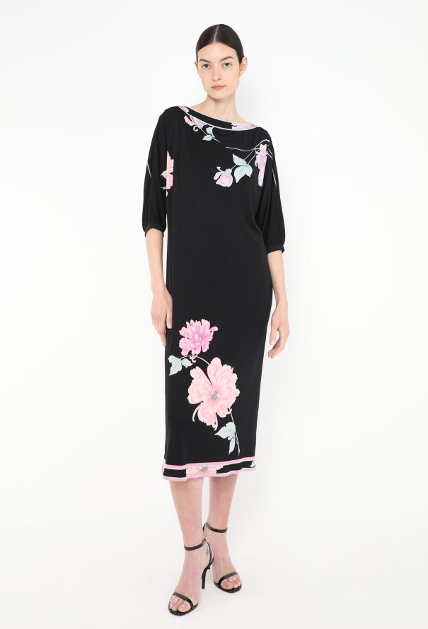 Leonard '70s Floral Silk Kaftan Dress - 2