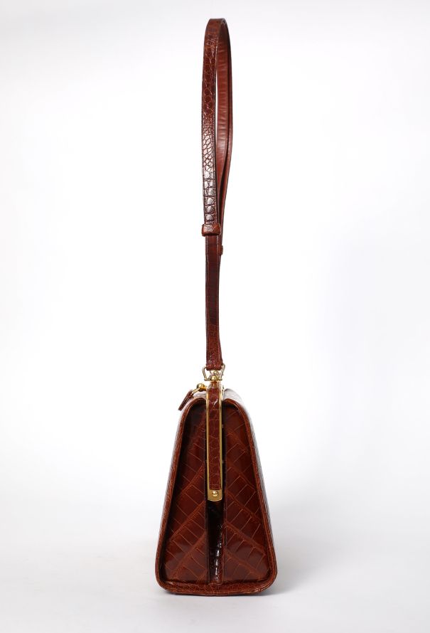 Judith Leiber Vintage Cognac Alligator Doctor Bag - 5