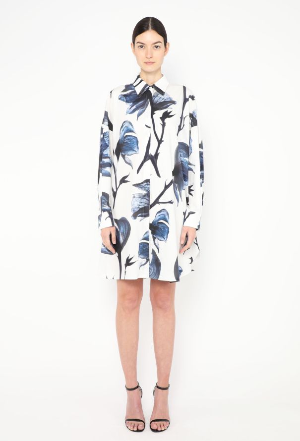 Alexander McQueen 2022 Floral Print Poplin Dress - 1