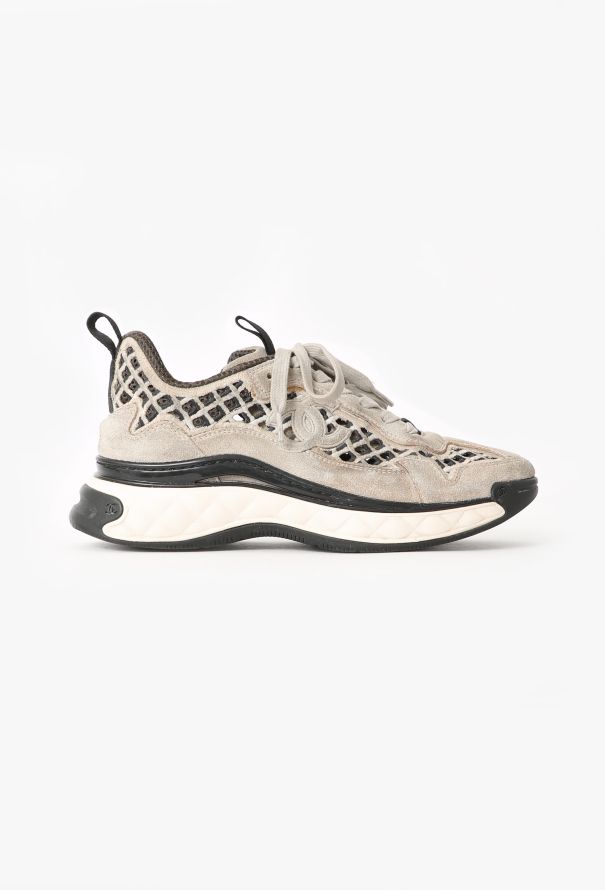 Chanel 2021 Embroidered Suede Sneakers - 1