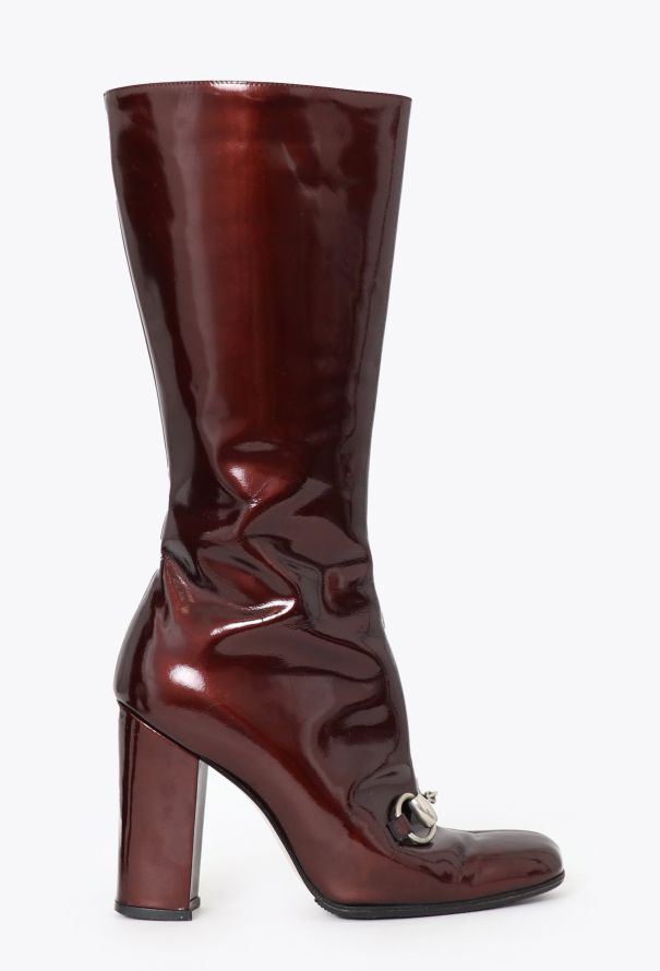 Gucci F/W 1995 Patent Horsebit Boots - 1