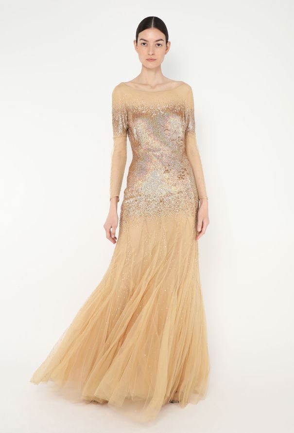 Blumarine '90s Gradient Sequin Tulle Gown - 1