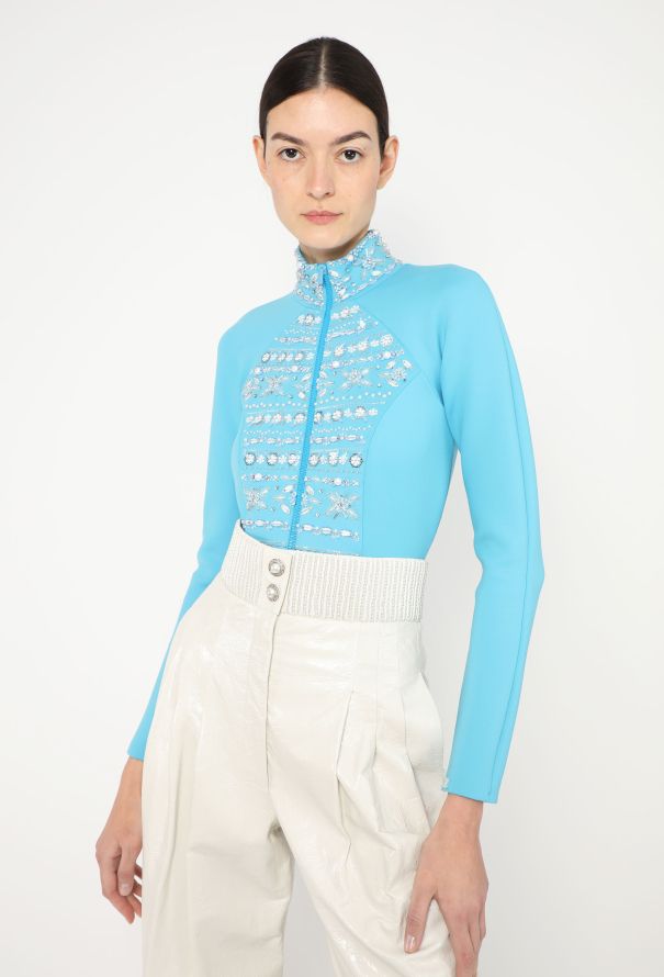 Chanel F/W 2019 Embellished Scuba Bodysuit - 1
