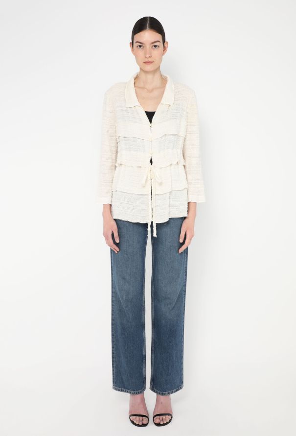 Chanel 2006 Tiered Tweed Drawstring Jacket - 4