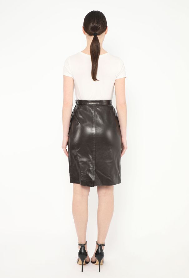 Saint Laurent '70s Lambskin Leather Skirt - 4 Saint Laurent '70s Lambskin Leather Skirt - 4