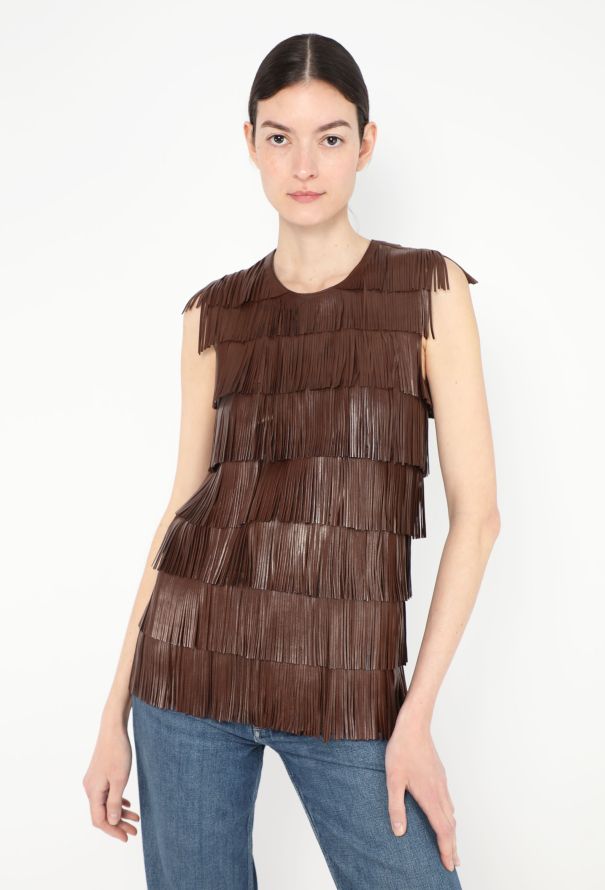 Prada Collector S/S 2007 Leather Fringe Top - 1