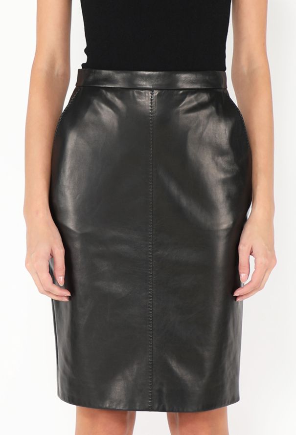 Saint Laurent 2024 Lambskin Pencil Skirt - 3