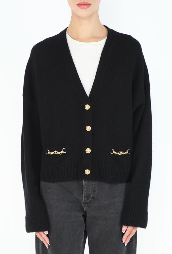 Céline Cashmere Triomphe Chainlink Cardigan - 1