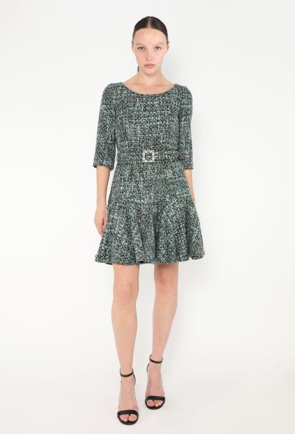 Dolce & Gabbana Tweed Belted Babydoll Dress - 3 Dolce & Gabbana Tweed Belted Babydoll Dress - 3