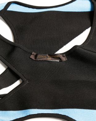 Louis Vuitton black silk bermuda shorts with LV pattern lace trims