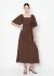 Floral Lace Trim Corduroy Dress - 1