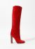                             Red Suede Knee High Boots - 1
