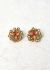 Vintage & Antique 18k Yellow Gold, Diamond & Coral Earrings - 1