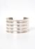 Modern Fine Jewelry Striped Silver Open Bangle Bracelet - 1