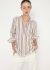 Céline Collarless Striped Cotton Shirt - 1 Céline Collarless Striped Cotton Shirt - 1