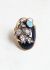 Vintage & Antique Art Nouveau 18k Gold, Blue Agate, Opal & Diamond Ring - 1