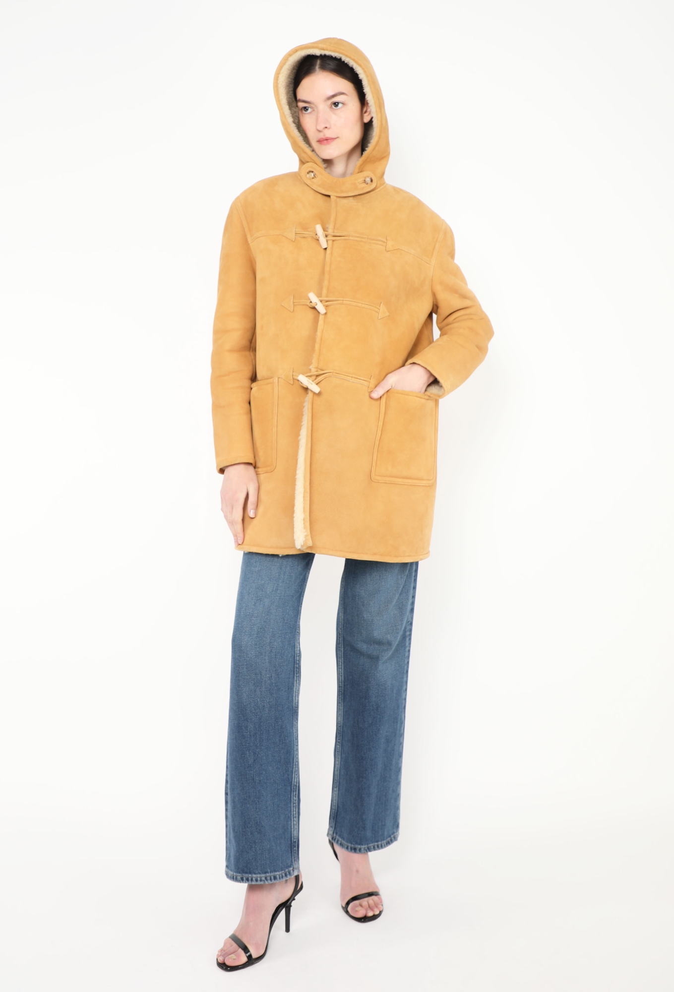 2019 Hooded Shearling-Lined Toggle Coat - Céline | Authentic