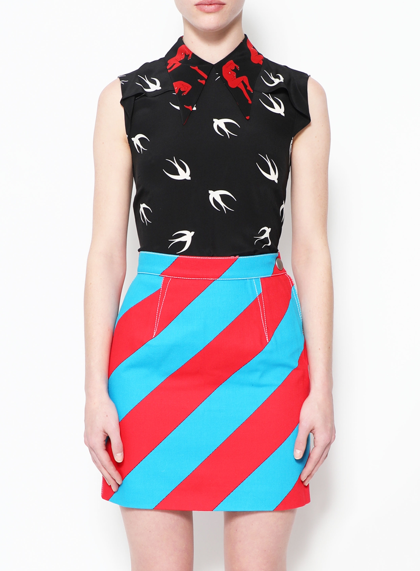 Resort 2016 Graphic Top & Color Block Skirt Set | Authentic