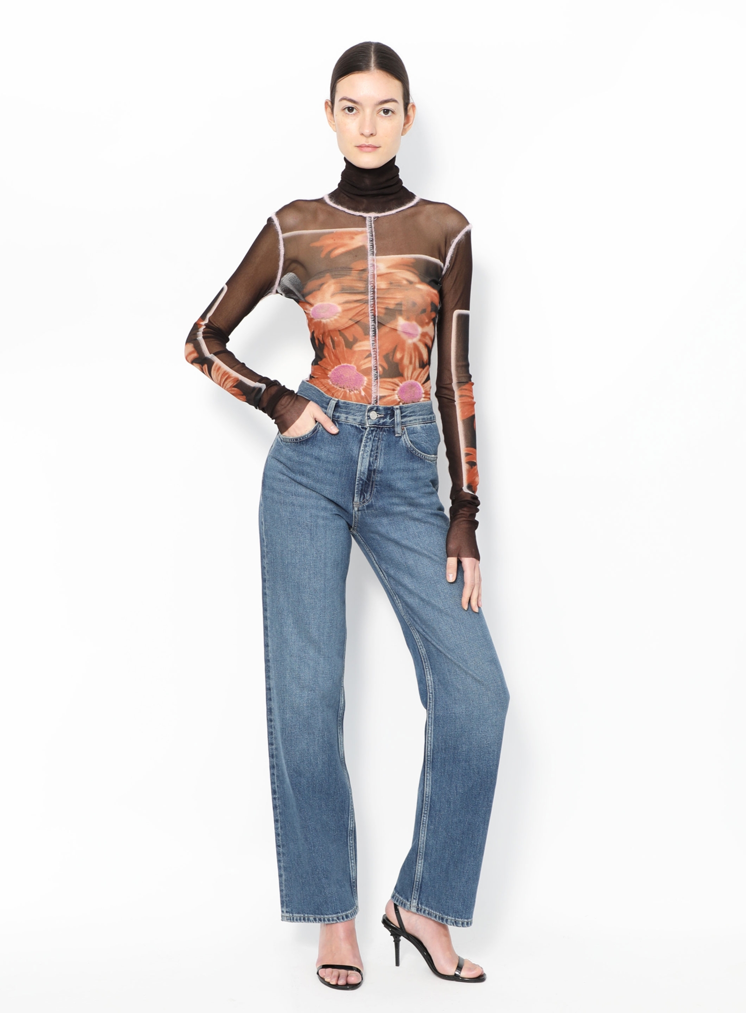 Vintage Floral Mesh Top - Late 1990s - Jean Paul Gaultier | ReSee