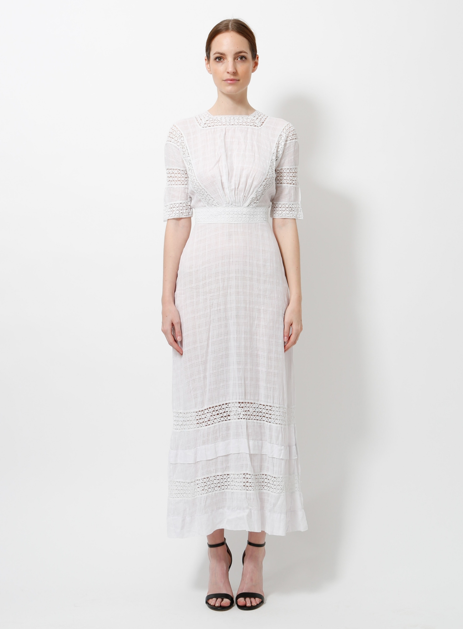 chinese dress ladies Boho Flower Crochet lace trim maxi dress – THEKLOSETKOUTURE.COM main image 1