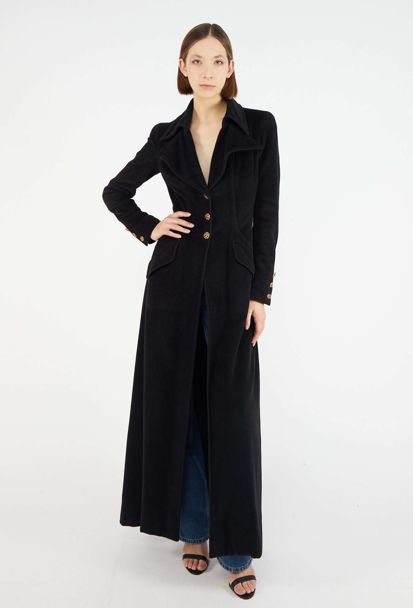 【開封済未使用】「BLACK RUDE NIGHT」 MODS COAT COLLECTOR F/W 1996 Gripoix Notched Coat - Chanel | ReSee
