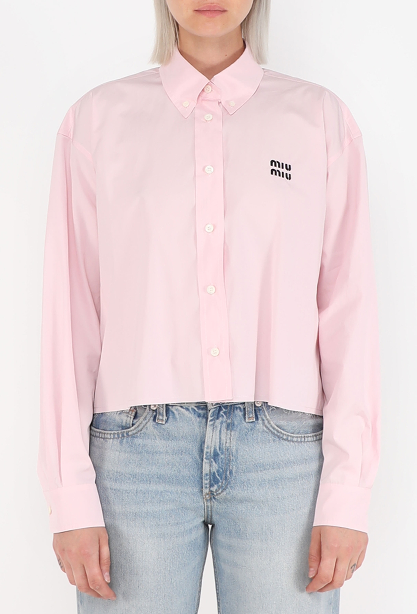 Hybrid Logo Cropped Shirt, 2025 - Miu Miu | ReSee