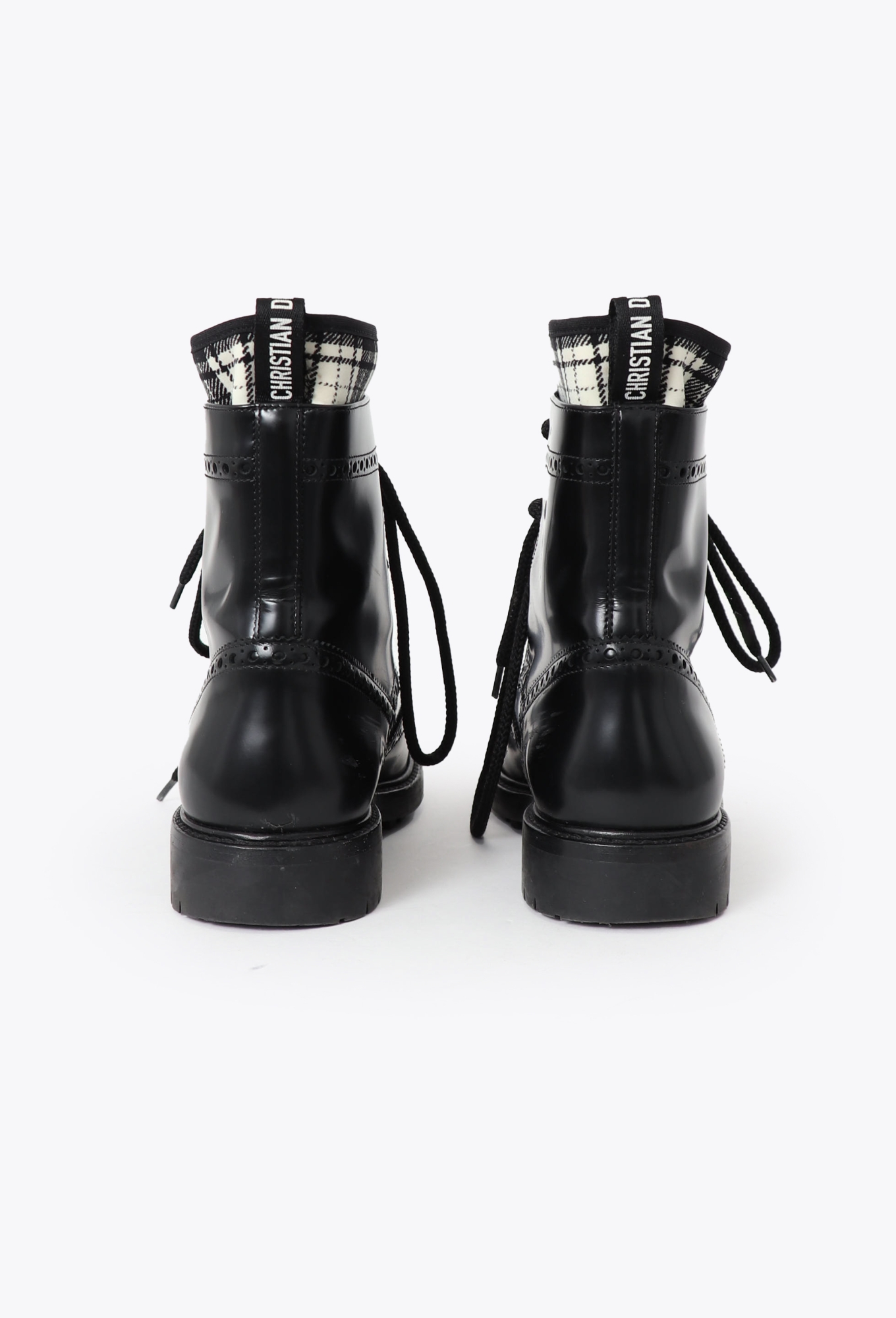 2019 D-Order Leather Tartan Boots - Dior | ReSee