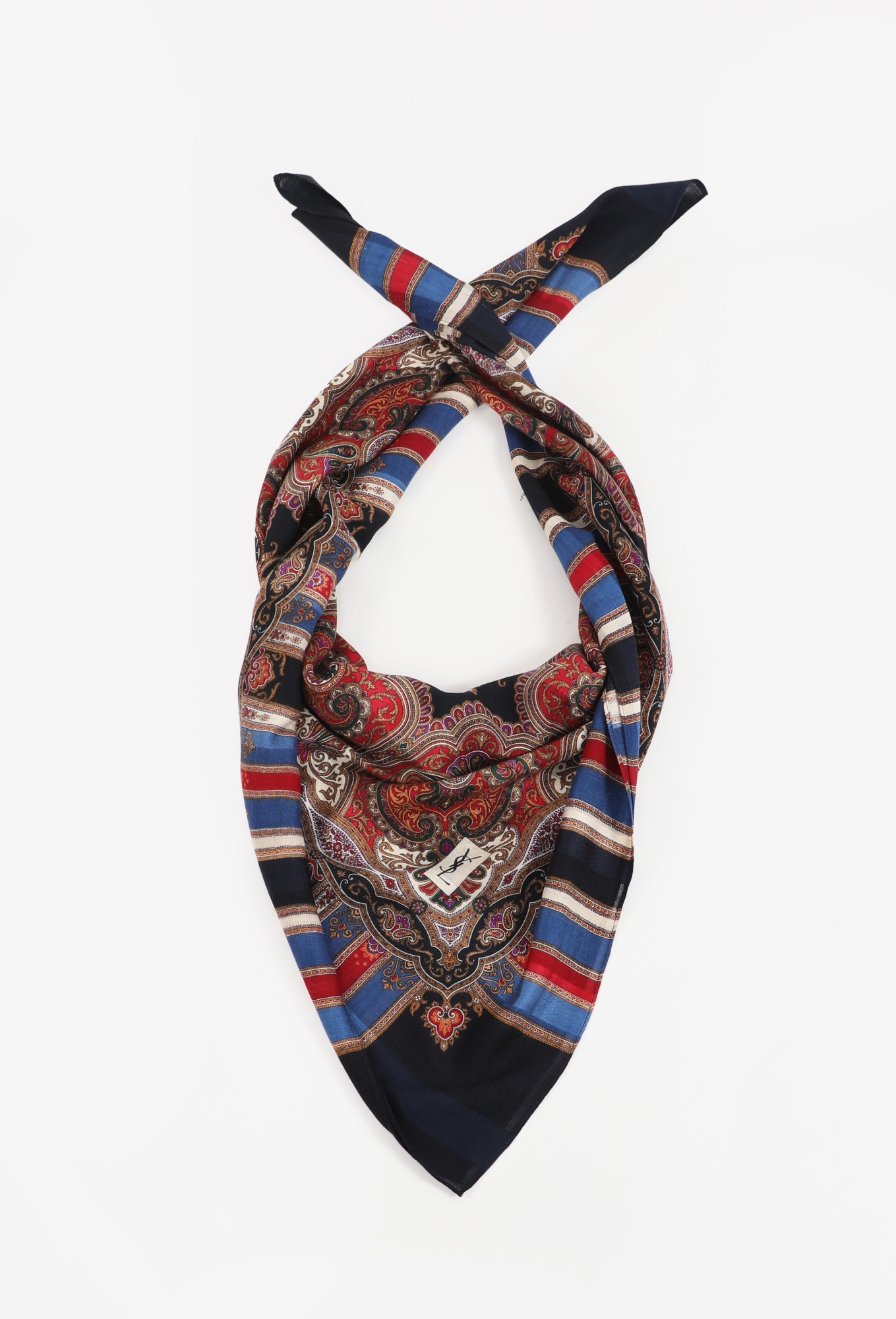 Vintage Stripe Paisley Scarf - Saint Laurent | ReSee