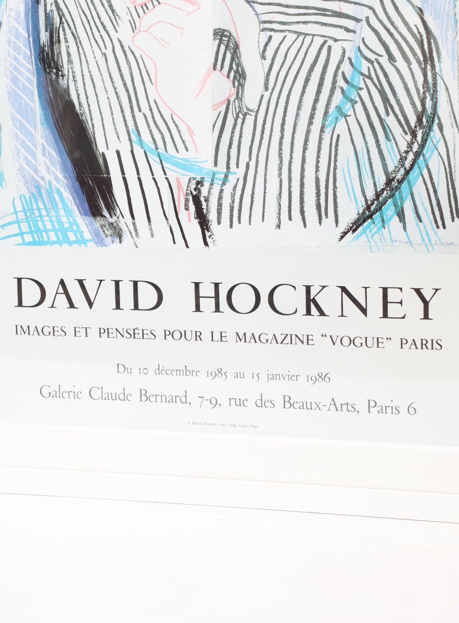 Original 1986 David Hockney Cubist Vogue Poster | Authentic