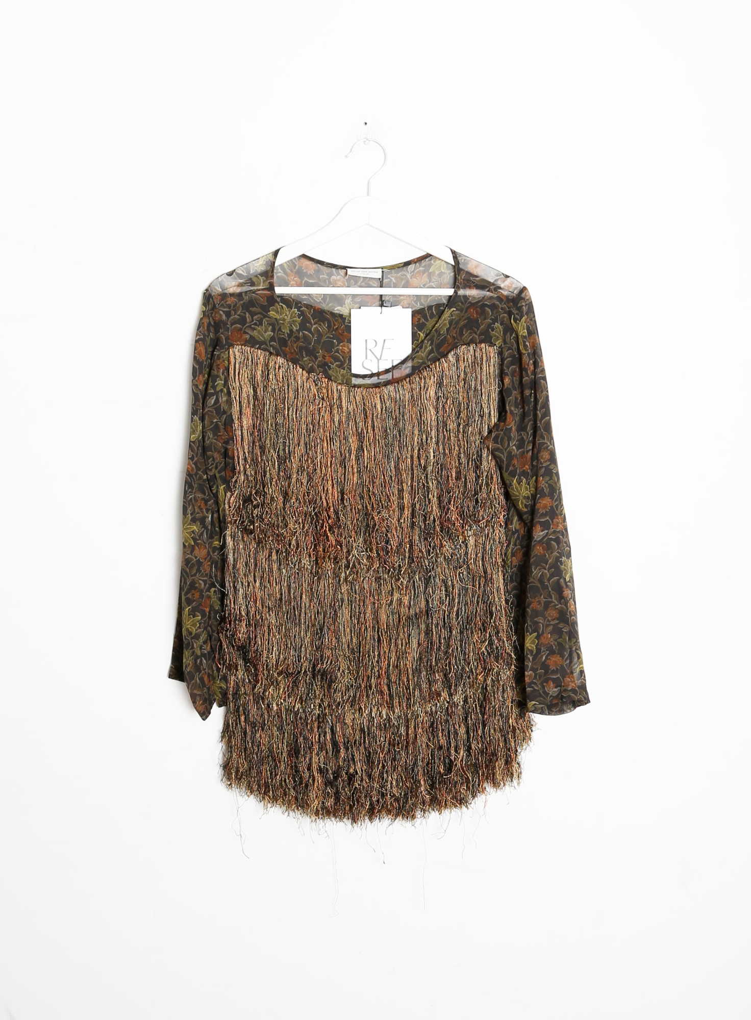 Tricolor Tiered Fringe Silk Top | Authentic & Vintage | ReSee