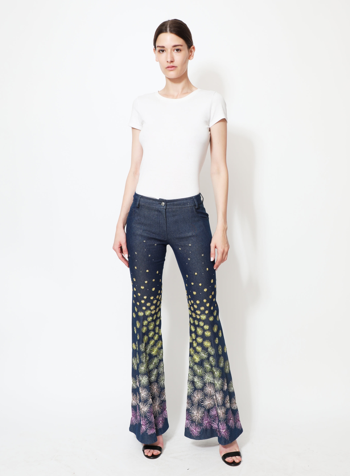 STUNNING S/S 2002 'Firework' Flared Denim Trousers | Authentic STUNNING S/S 2002 'Firework' Flared Denim Trousers | Authentic