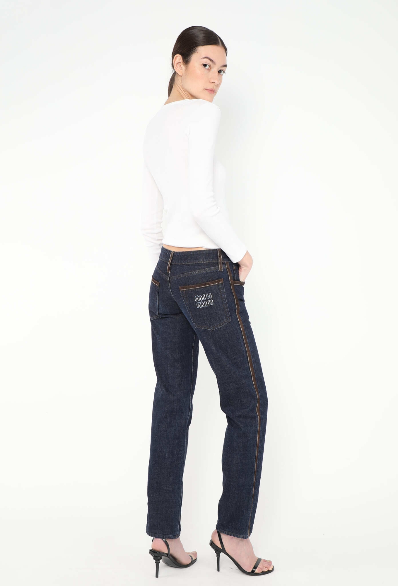 S/S 2024 Suede Trim Jeans - Miu Miu | ReSee
