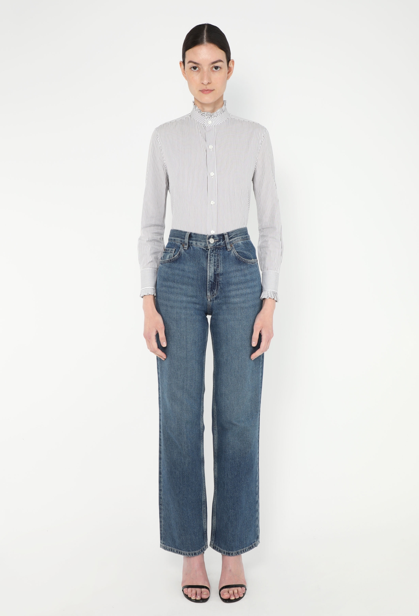 2019 Ruffled Pinstripe Shirt - Céline | ReSee