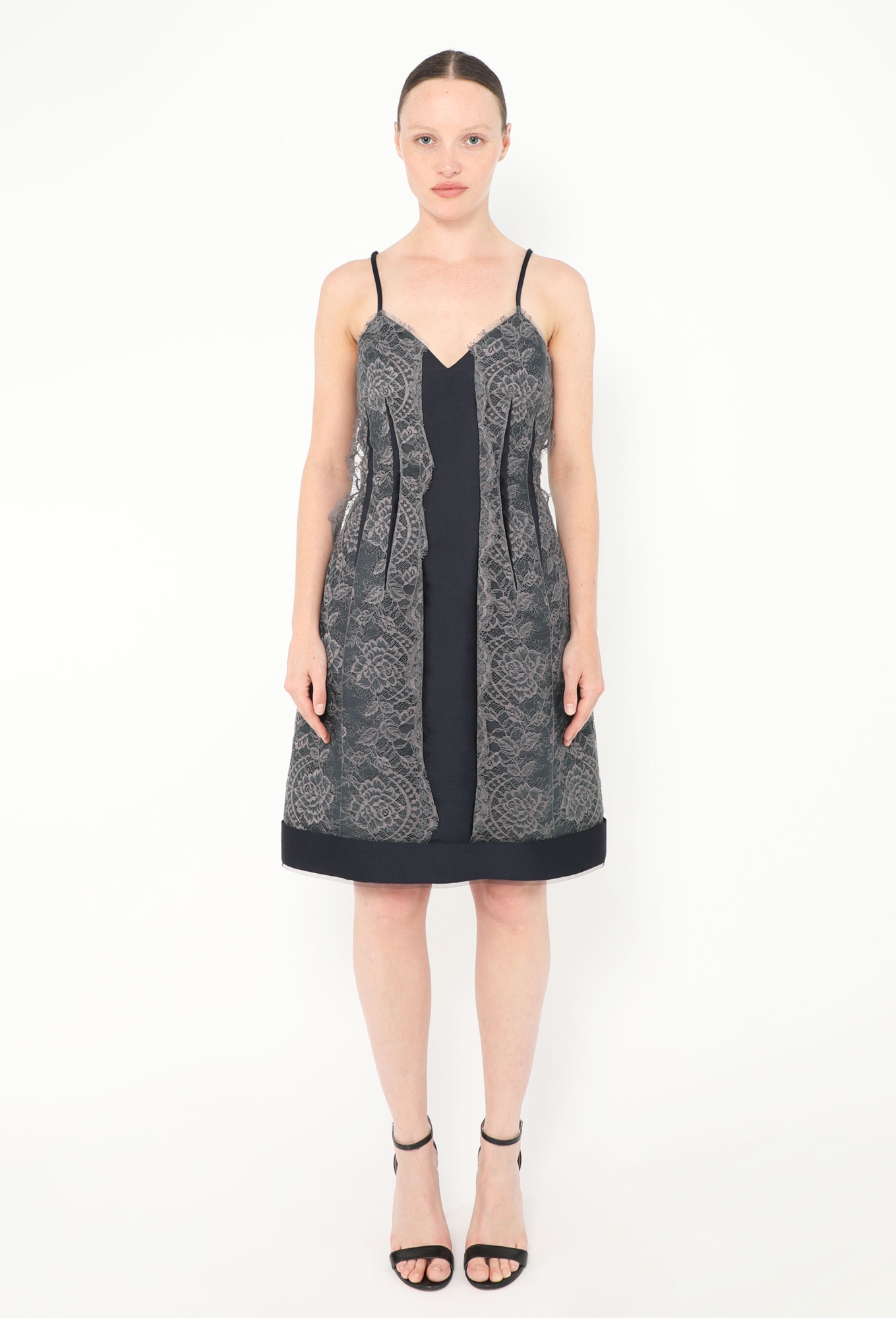 long sleeve lace two piece dress Gorgeous Two Piece Formal Dress Long Sleeves Lace Evening Dress main image 0