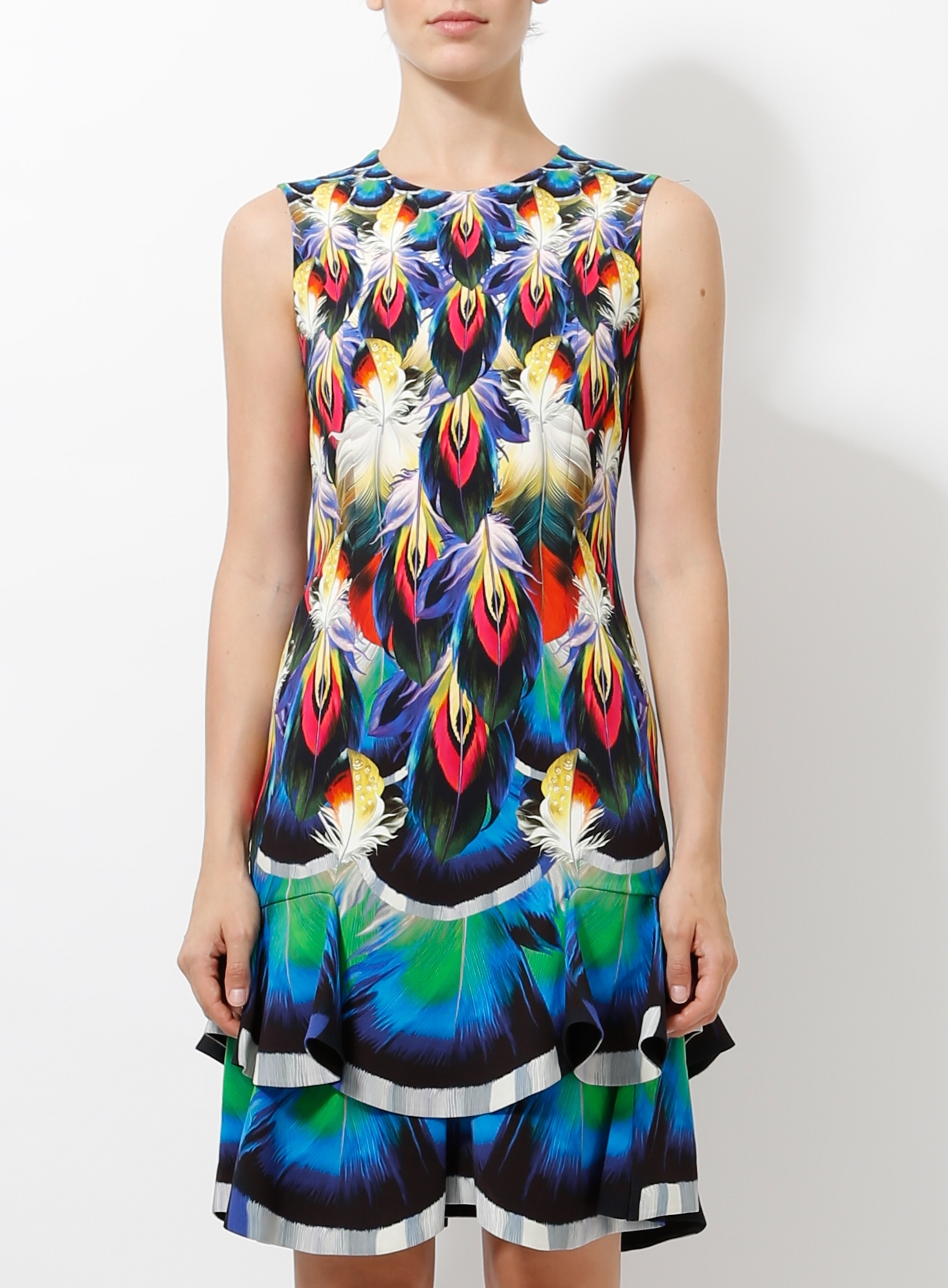 peacock feather cocktail dress Floral and Peacock Feather Beaded gown