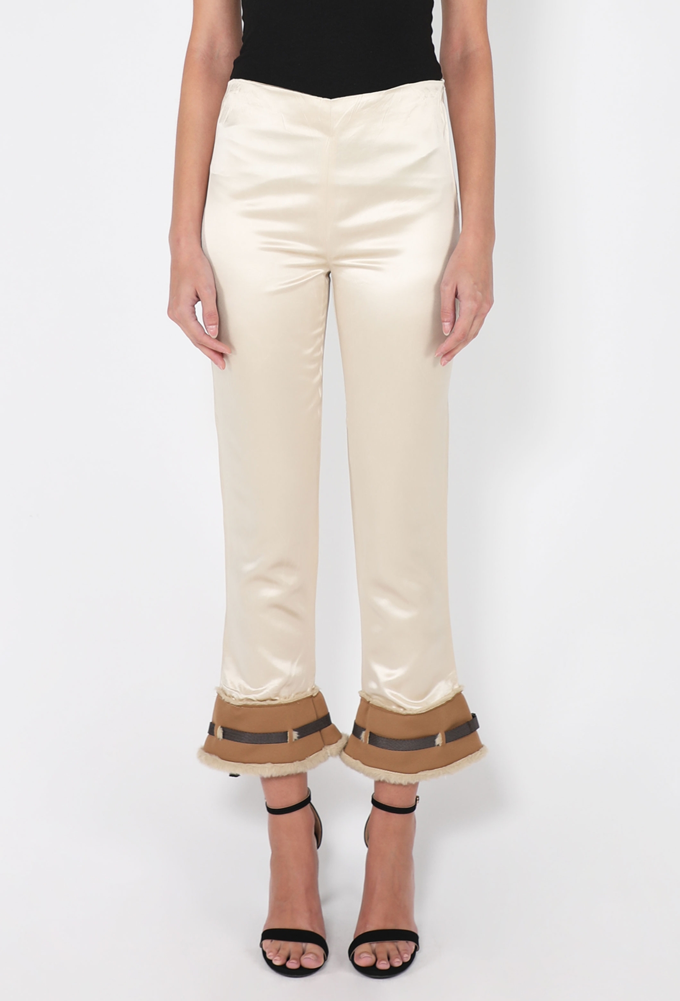 Shearling-Trimmed Satin Trousers, F/W 1999 - Miu Miu | ReSee