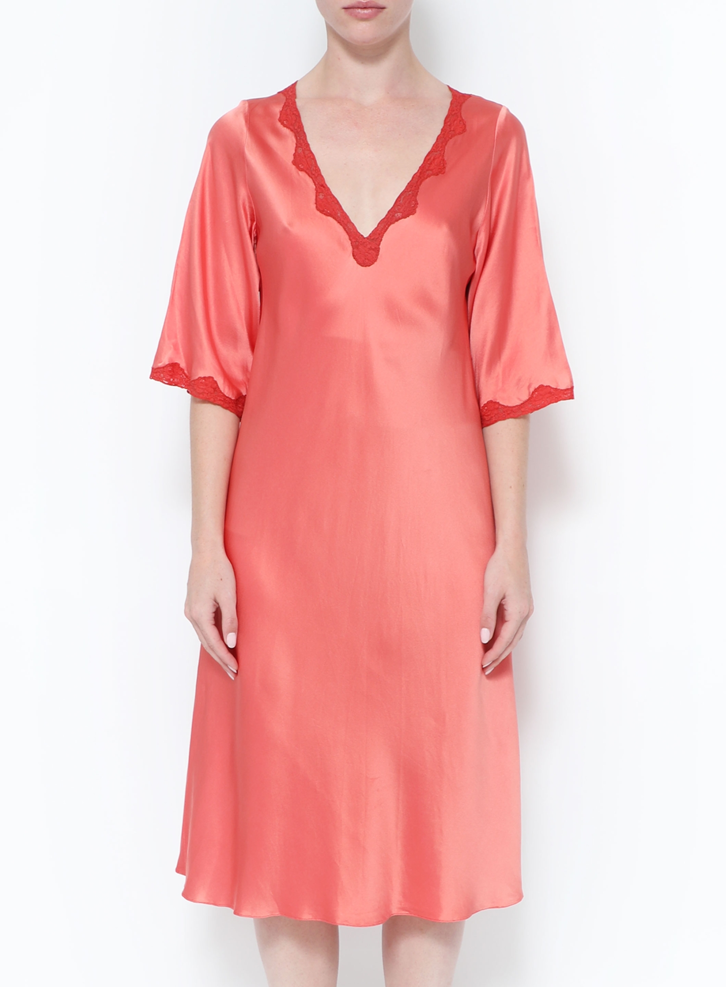 Vintage Sabbia Rosa Lace Trim Silk Slip Dress | Authentic & Vintage | ReSee